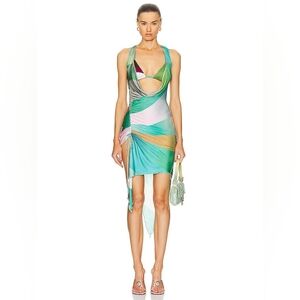 16. NWT SIEDRES SELI SUN RAY PRINTED ASYMMETRIC DRESS